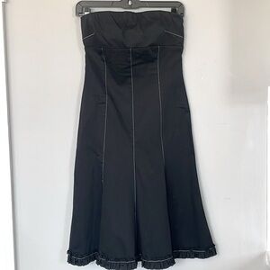 Anthropologie black strapless bustier halter dress  size 2